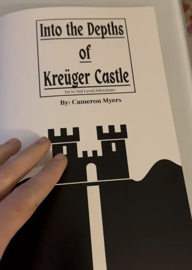 Printed adventure booklet for tabletop play