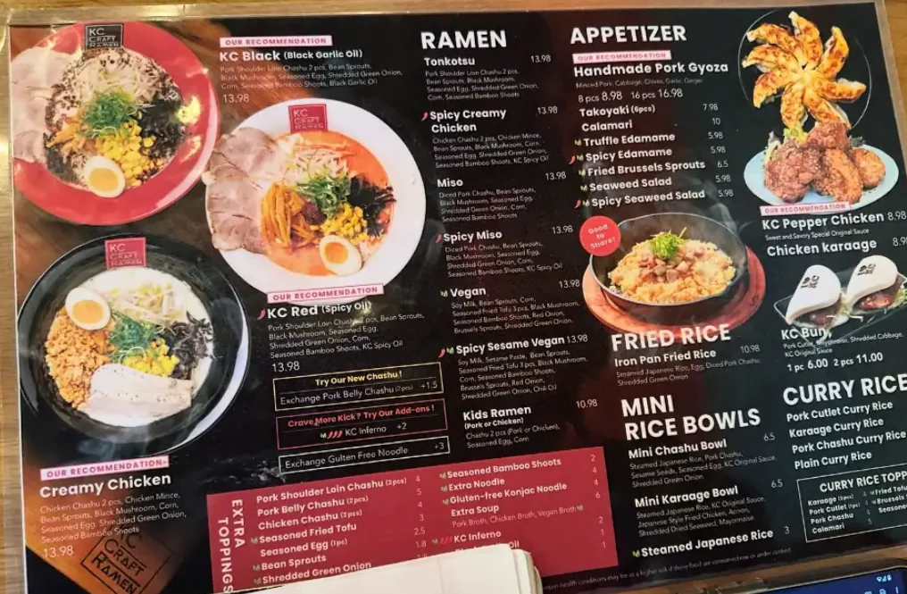 Finished full-color restaurant menu printed by Gecko Print